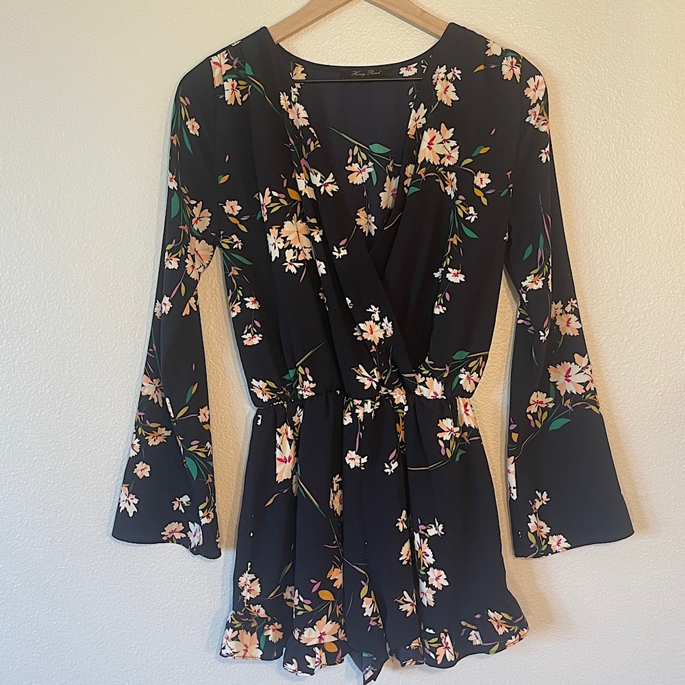 Floral Boutique Bell Sleeve Romper (Size S)